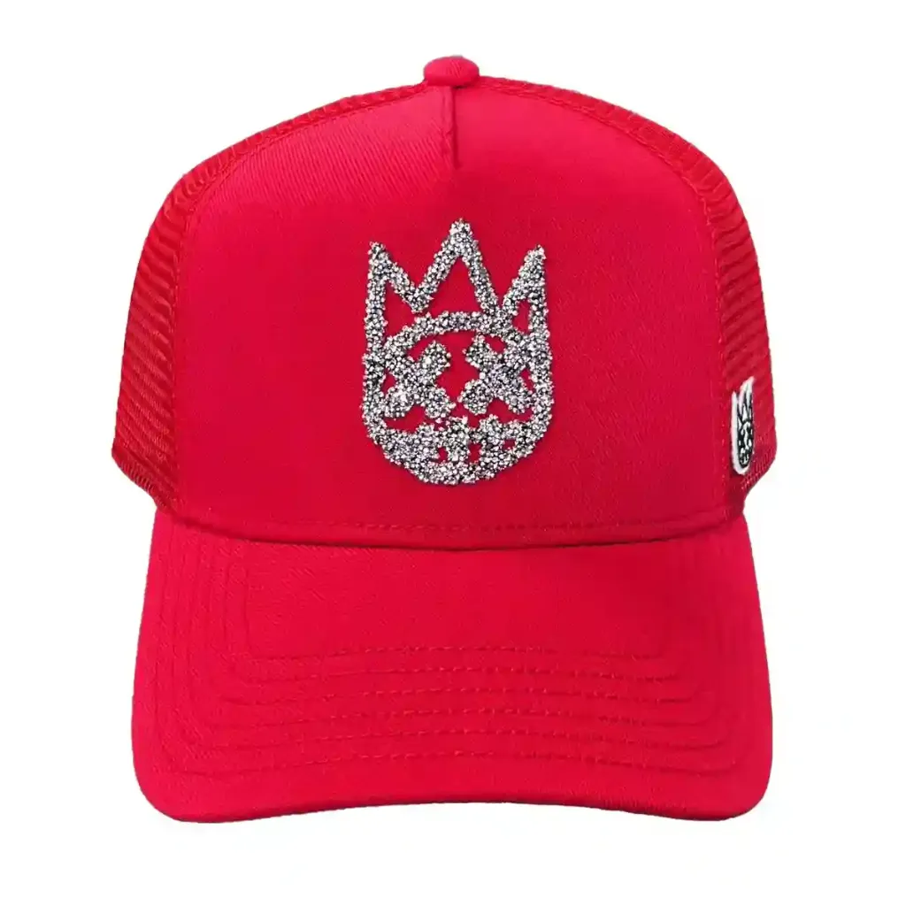 CRYSTAL LOGO MESH BACK TRUCKER HAT (Rojo)