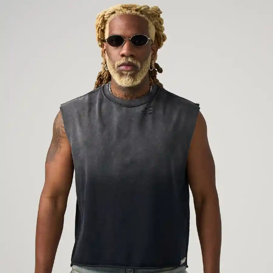 CHALK CUT OFF TEE SHIRT (XS)