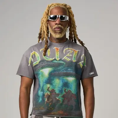 COWBOY TEE SHIRT (GREY) (XS)