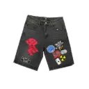 Danger Patch Denim Shorts