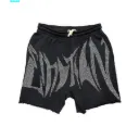 Black 'Wild' Rhinestone Shorts